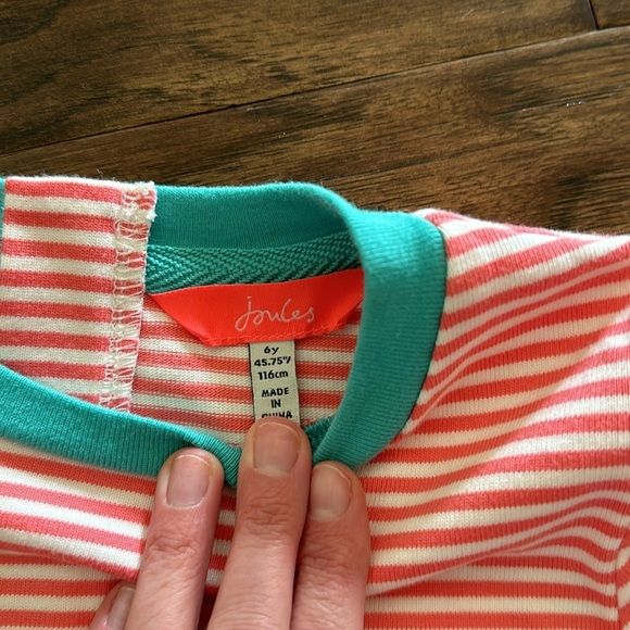 Joules Pink Striped Horse Dress 6 - Picture 4 of 7